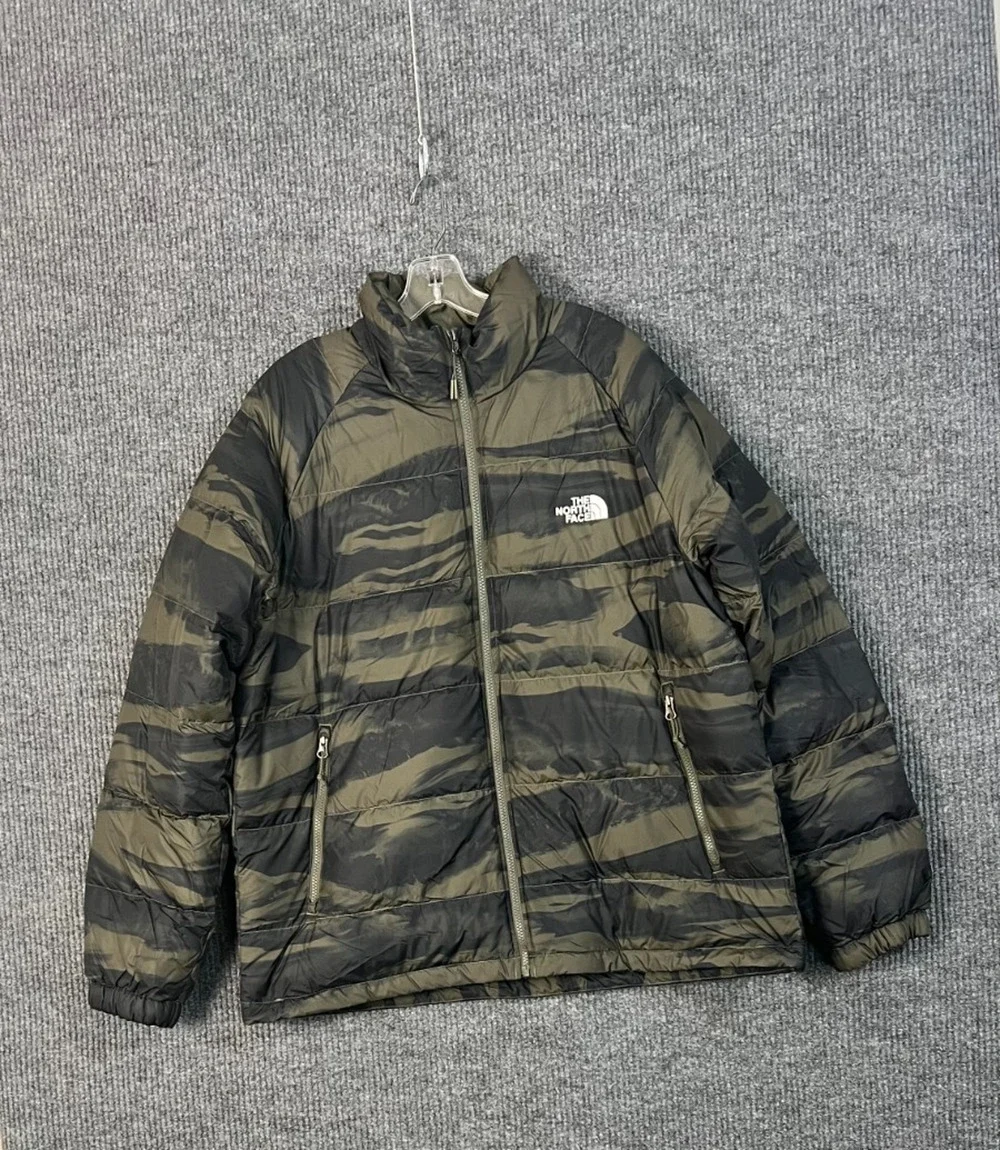 The North Face Hydrenalite Down Printed Jacket Mens XL Green Black 600 Fill